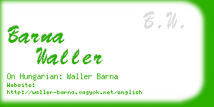 barna waller business card
